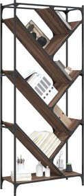 vidaXL Βιβλιοθήκη Καφέ Δρυς 79x30x180 εκ. Επεξεργ. Ξύλο &amp; Μέταλλο