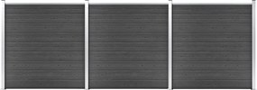 vidaXL Σετ Πάνελ Περίφραξης Μαύρο 526 x 186 εκ. από WPC