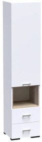 Βιτρίνα-στήλη Toscana pakoworld σε λευκή απόχρωση 50x42x222.5εκ
