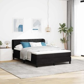 vidaXL Κρεβάτι με Στρώμα Μαύρο 140x200 εκ Βελούδο