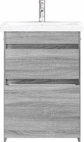 vidaXL Σετ Επίπλων Μπάνιου Γκρι Sonoma 61 x 40 x 84,5 εκ