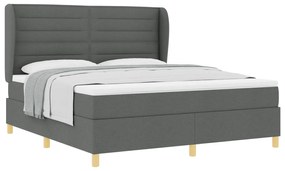 vidaXL Κρεβάτι Box Spring με Στρώμα σε Σκούρο Γκρι, 180x200 εκ Ύφασμα