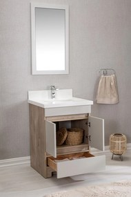 Πάγκος με Νιπτήρα & Καθρέπτη Oak ECHO 24 56x60x24