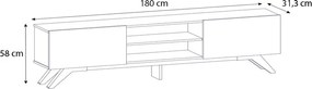 Έπιπλο τηλεόρασης Jarvis Megapap χρώμα λευκό 180x31,3x58εκ.