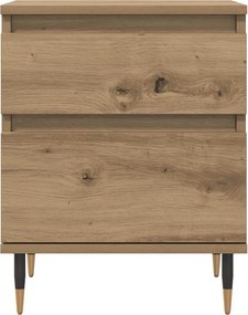 vidaXL Κομοδίνα 2 τεμ. τεχνίτης Δρυς 40 x 35 x 50 εκ. από Επεξεργ Ξύλο
