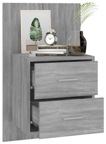 vidaXL Κομοδίνο Επιτοίχιο Γκρι Sonoma