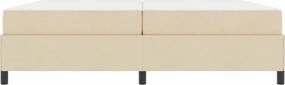 vidaXL Κρεβάτι με ελατήρια με στρώμα Κρεμ 200 x 200 cm ύφασμα