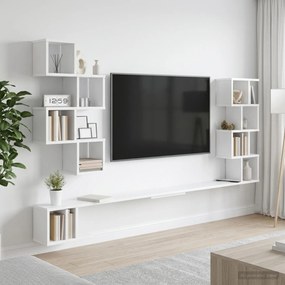 vidaXL Ράφι Τηλεόρασης Τοίχου Λευκό 200 x 15 x 94 εκ