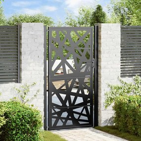 Πύλη κήπου Μαύρη 105x180 cm Ατσάλινη ελαφριά σχεδίαση - Μαύρο