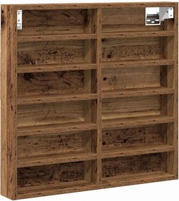 vidaXL Βιτρίνα Επιτοίχιο Παλιό ξύλο 60 x 8,5 x 58 εκ
