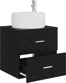 vidaXL Επιτοίχια Λεκάνη Έπιπλο Μαύρη Δρυς 49,5 x 44,5 x 80 cm