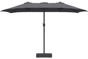 vidaXL Ομπρέλα Κήπου Ανθρακί 385 x 209 x 244 εκατοστά ύφασμα