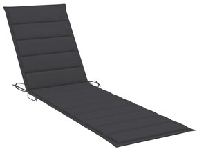 vidaXL Ξαπλώστρα από Μασίφ Ξύλο Teak με Τραπέζι και Μαξιλάρι