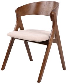 Καρέκλα Τραπεζαρίας ArteLibre LAODICE Καφέ/Καρυδί Ξύλο/Ύφασμα 52.5x56x83cm
