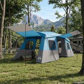 vidaXL Άμεση Σκηνή με Αδιάβροχη Κάλυψη 3 ατόμων Μπλε