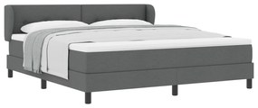 vidaXL Κρεβάτι με Στρώμα Στρώμα Σκούρο Γκρι 180x200 εκ. Ύφασμα