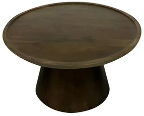 Aliki Inart coffee table walnut solid mango wood D90x40cm 90x90x40 εκ.