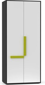 Ντουλάπα Alex 84x50x194εκ Γραφίτης-Λευκό 2 Πόρτες TO-ALEX2D