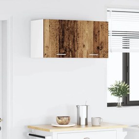 vidaXL Κρεμαστό ντουλάπι 2 pcs Παλαιό Ξύλο και Λευκό 40 x 31 x 40 εκ.