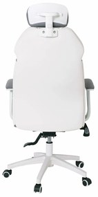 Καρέκλα γραφείου Mesa 409, Γκρι, Άσπρο, 122x64x72cm, 17 kg, Με ρόδες, Με μπράτσα, Μηχανισμός καρέκλας: Κλίση | Epipla1.gr