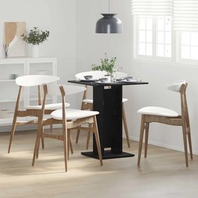 vidaXL Τραπέζι Μπιστρό Μαύρο Δρυς 60x60x75 εκ. από Τεχνητό Ξύλο
