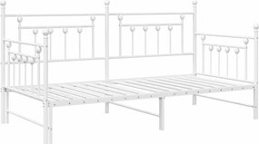 vidaXL Σκελετός κρεβατιού ημέρας Λευκό 90 x 190 cm Ατσάλι
