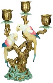 Κηροπήγιο ArteLibre Παπαγάλος Πολύχρωμο Polyresin 23.5x11x38cm
