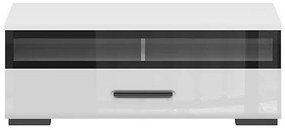 Τραπέζι Tv Boston CA119, Μαύρο, Γυαλιστερό λευκό, Αριθμός συρταριών: 1, 100x37x50cm, 28 kg | Epipla1.gr