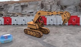 Intra απο ξύλο plywood 3mm-4mm πάχος - 3D παζλ Wood Excavator Δίασταση 30x30 cm Intraeaxys-078y4k5o