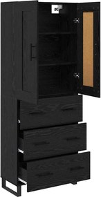 vidaXL Highboard 2 τμχ. Μαύρη Οξυά 69,5 x 34 x 180 εκ.