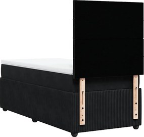 vidaXL Κρεβάτι Boxspring με Στρώμα Μαύρο 80 x 200 εκ. Βελούδινο
