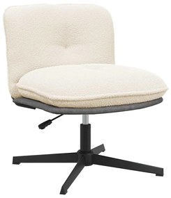 Περιστρεφόμενη καρέκλα γραφείου Κρέμα Σγουρό ύφασμα σαν μαλλί