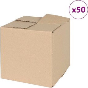 vidaXL Πτυσσόμενο Κουτί 50 pcs Φυσικό 20 x 20 x 20 εκ. Χαρτόνι