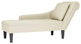 vidaXL Ανάκλιντρο Κρεμ Υφασμάτινο με Μαξιλάρι και Βελούδινο