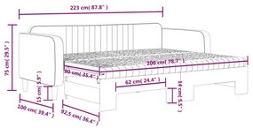 Καναπές Κρεβάτι Συρόμενος Μαύρο 90x200 εκ. Βελούδινος Στρώματα - Μαύρο