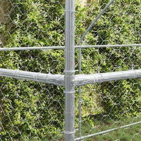 vidaXL Κλουβί Σκύλου 4 pcs Ασημί 8 x 2 x 2 m Γαλβανισμένος χάλυβας