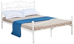 Κρεβάτι Yorick λευκό μεταλλικό 150x200x99εκ Υλικό: METAL 285-000008