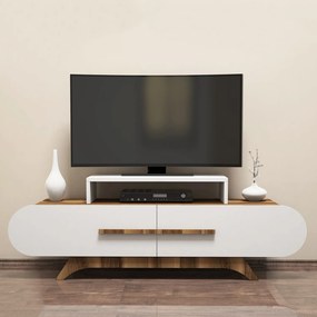 Έπιπλο Τηλεόρασης Καρυδί / Λευκό OONIL 145x36.8x49.8