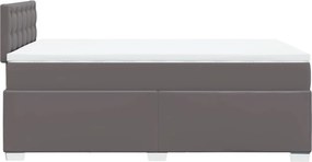 vidaXL Κρεβάτι Boxspring με Στρώμα Γκρι 120x200εκ. από Συνθετικό Δέρμα