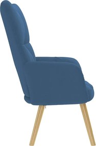 vidaXL Πολυθρόνα Relax Μπλε Υφασμάτινη