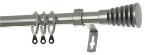 Κουρτινόξυλο Φ19mm Μονό Επεκτεινόμενο 120-210cm Με Άκρα Grace Chrome Brushed 790205
