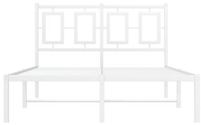 vidaXL Πλαίσιο Κρεβατιού με Κεφαλάρι Λευκό 120 x 200εκ. Μέταλλο