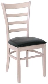 Καρέκλα Naturale-L White Wash/PU Μαύρο 42x50x91cm (Σετ 2 ΤΕΜ)