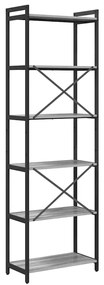 vidaXL Βιβλιοθήκη Γκρι sonoma 60 x 30 x 188 εκ Επεξεργασμένο ξύλο