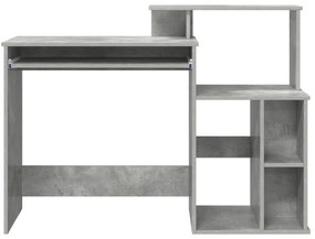 vidaXL Γραφείο με Αποθήκευση Γκρι Σκυρόδεμα 120.5x44x88.5 cm Επεξεργασμένο Ξύλο