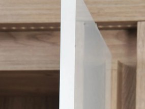 Ντουλάπα Stanton G100, Ribbeck δρυς, Γυαλιστερό λευκό, 197x98x59cm, 93 kg, Πόρτες ντουλάπας: Με μεντεσέδες | Epipla1.gr