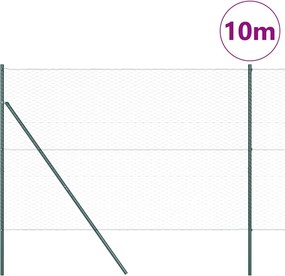 vidaXL Στύλος Περιφράξεων Πράσινο 10 x 1,5 μ. (36 χιλ. δίχτυ)
