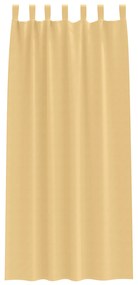 vidaXL Κουρτίνες με κουρτίνες 2 pcs Μπεζ 245 x 140 εκ. Πολυεστέρας