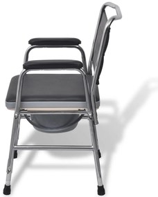 vidaXL Καρέκλα Τουαλέτα Μαύρη Ατσάλινη