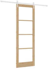 vidaXL Συρόμενη Πόρτα  με Σετ Υλικών 78x232 εκ. Συμπαγές Ξύλο Πεύκου